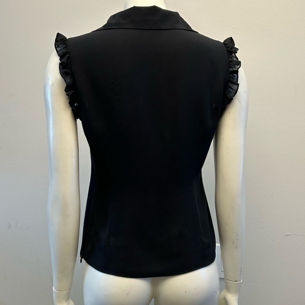 J.MICHAELS black sleeveless ruffle top in new condition. Pit to pit-19”. - Picture 9 of 10